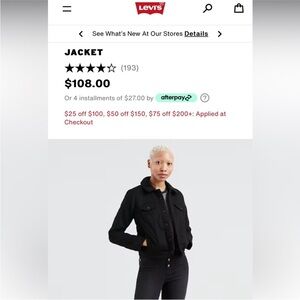 Levi's Women's Classic Black Jean Jacket